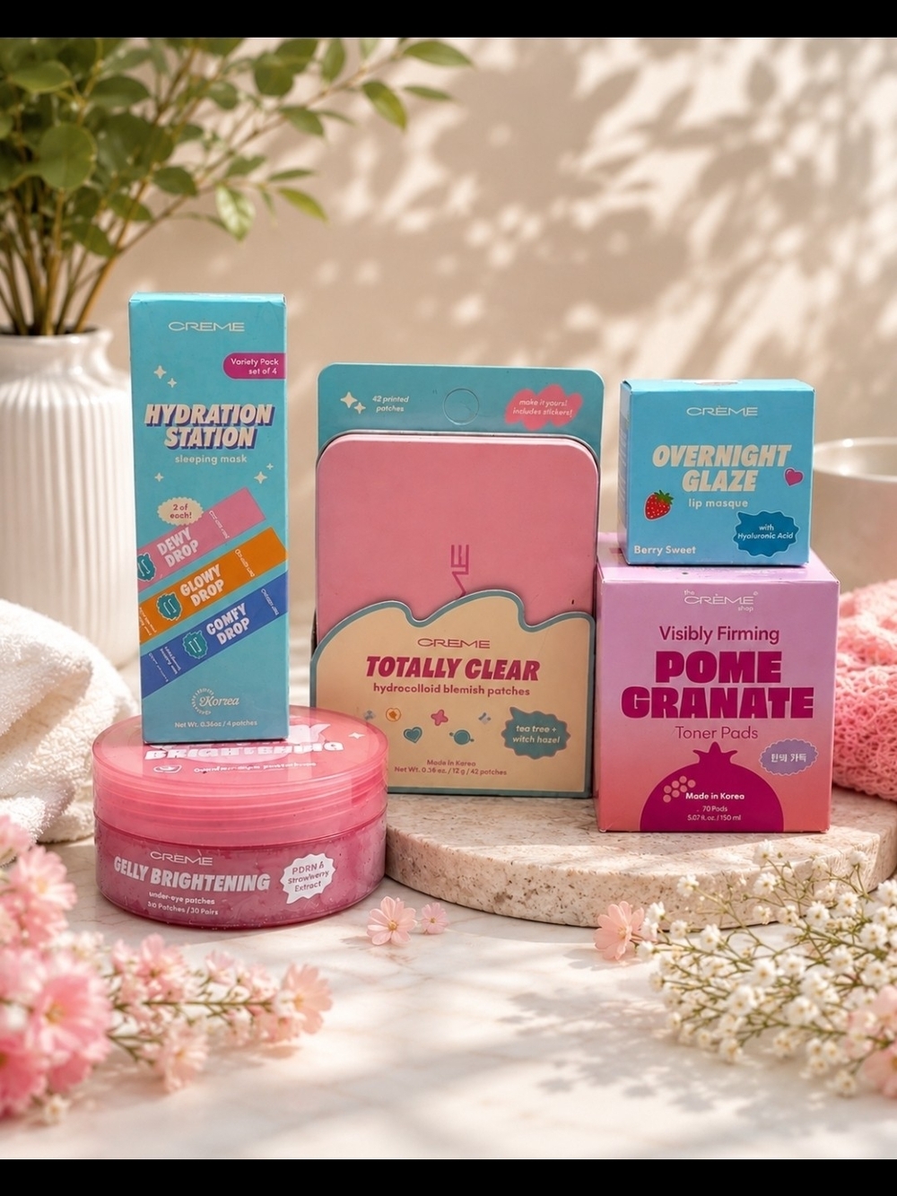 Korean Skincare Bundle | THE CRÈME - Hydration, Brightening & Acne Care Gift Set